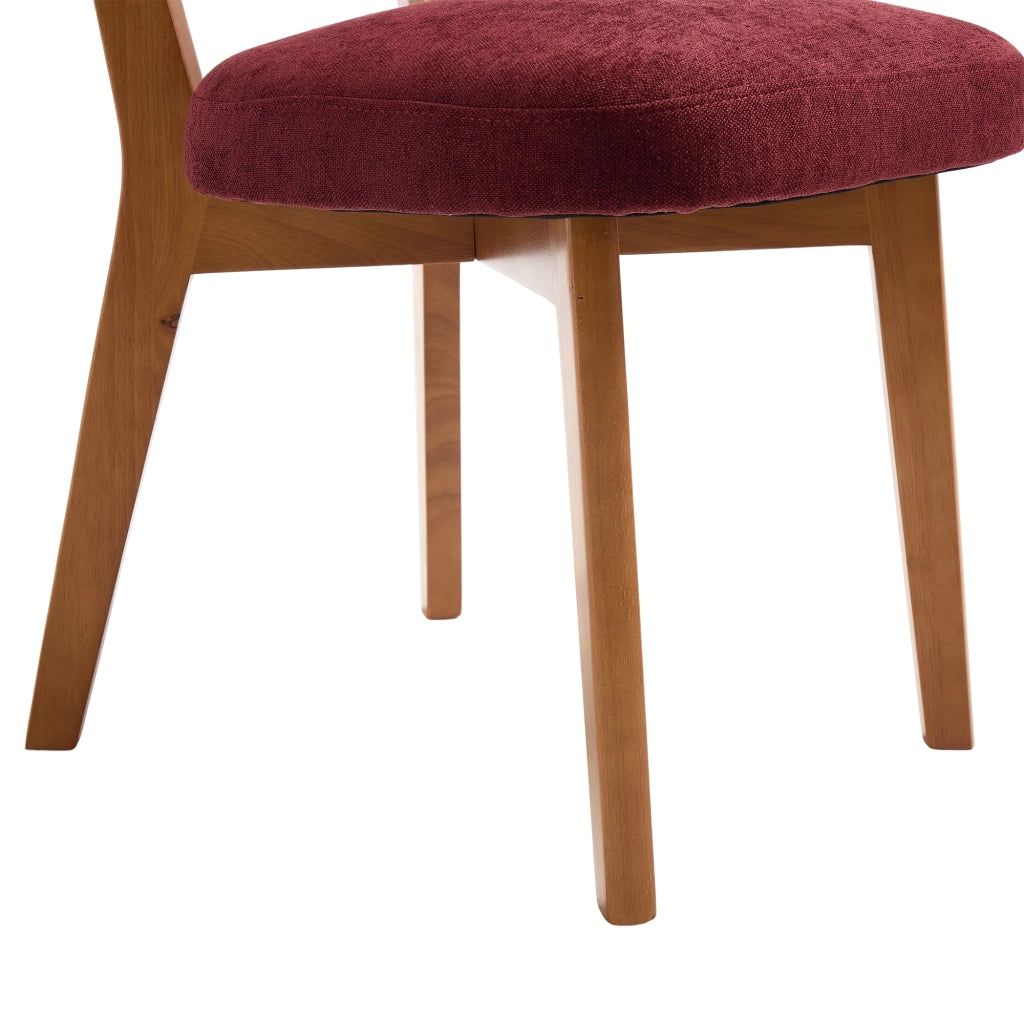 Sedie da Pranzo Set 2 Pezzi ¨C Xylo ¨C Tessuto Imbottite Gambe Legno Massello
