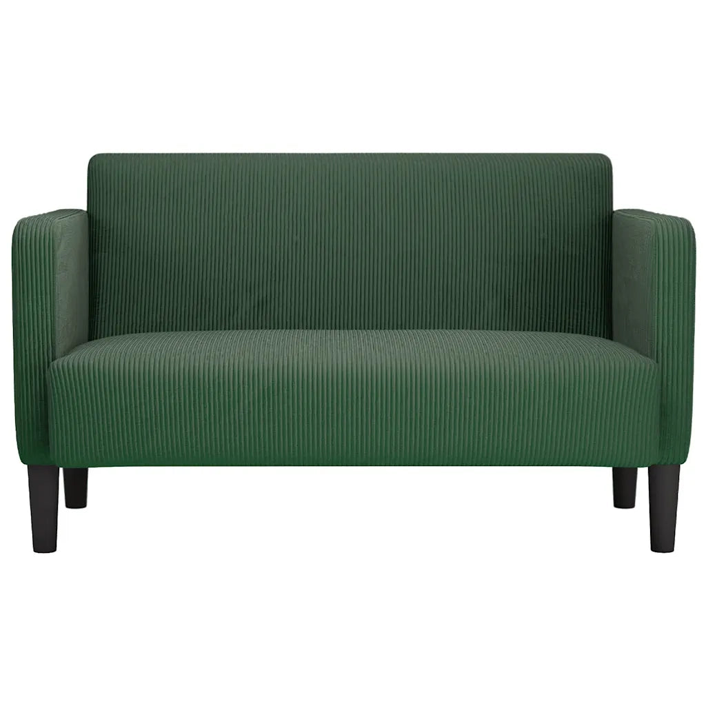Divano Divanetto Verde Scuro 109cm Tessuto di Velluto a Coste 4100527