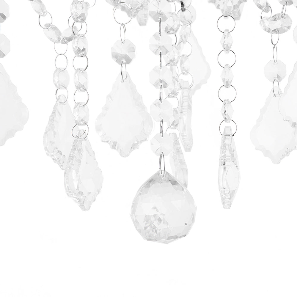 Lampada a Sospensione Lampadario in Cristallo Glam Bianco Grey Shade a 3 Luci