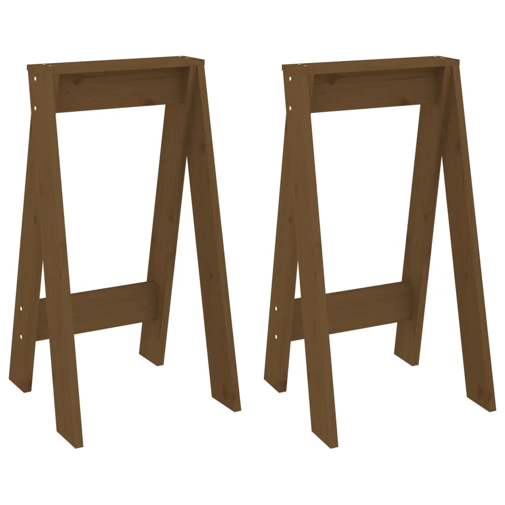 Sgabelli 2 pz Marrone Ambra 40x40x75 cm Legno Massello di Pino 823672