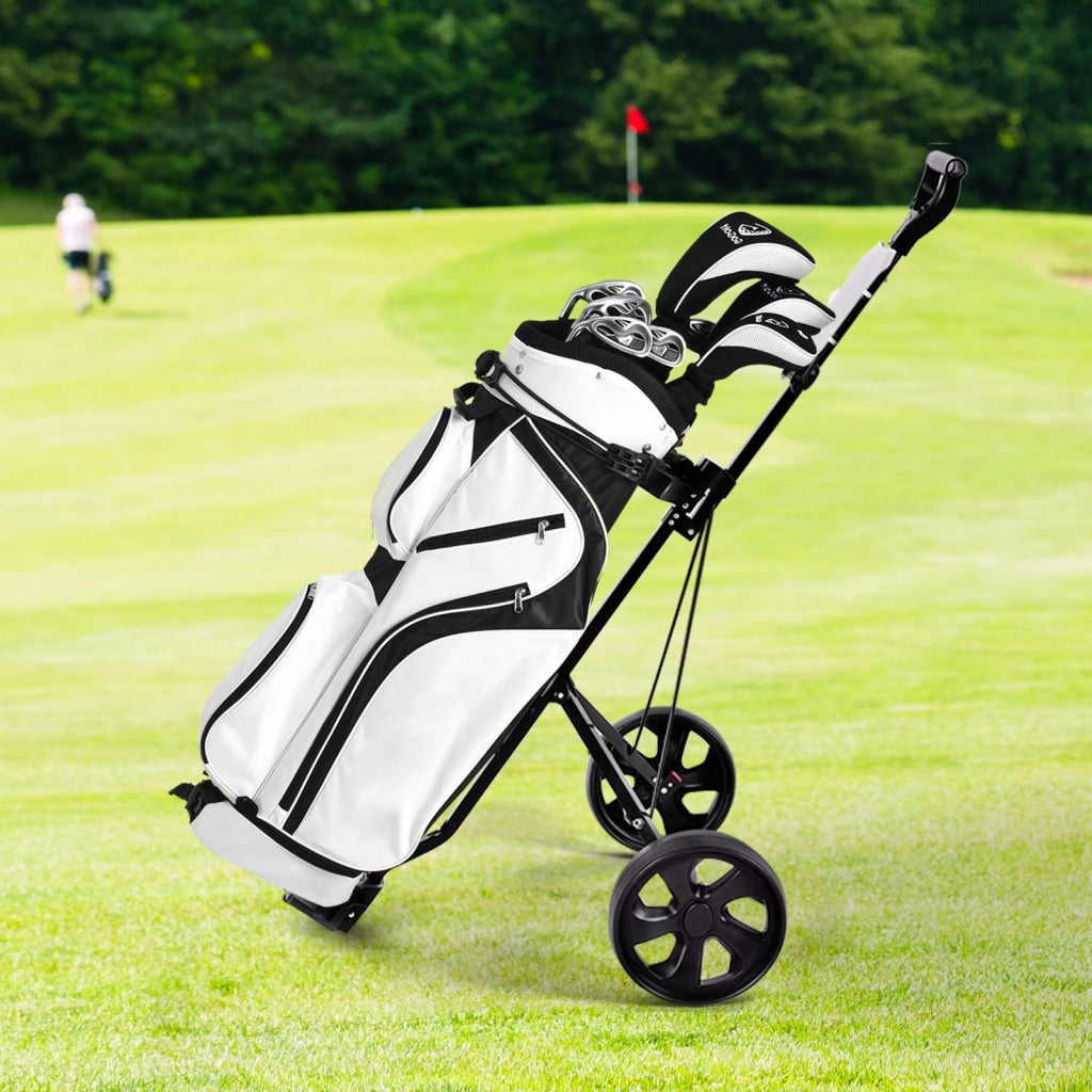 Carrello da golf con 2 ruote e tabellone segnapunti, Carrello da golf multifunzionale e comodo Nero