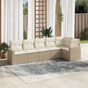 Set Divano da Giardino 6 pz con Cuscini Beige in Polyrattancod mxl 110946
