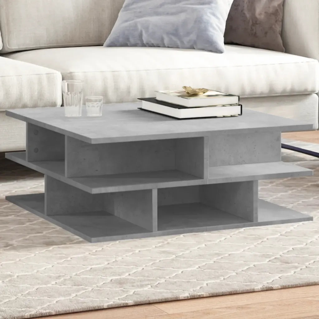 Tavolino da salotto | Tavolino da caff¨¨ | Tavolino da Soggiorno Grigio Cemento 70x70x29cm Legno Multistrato