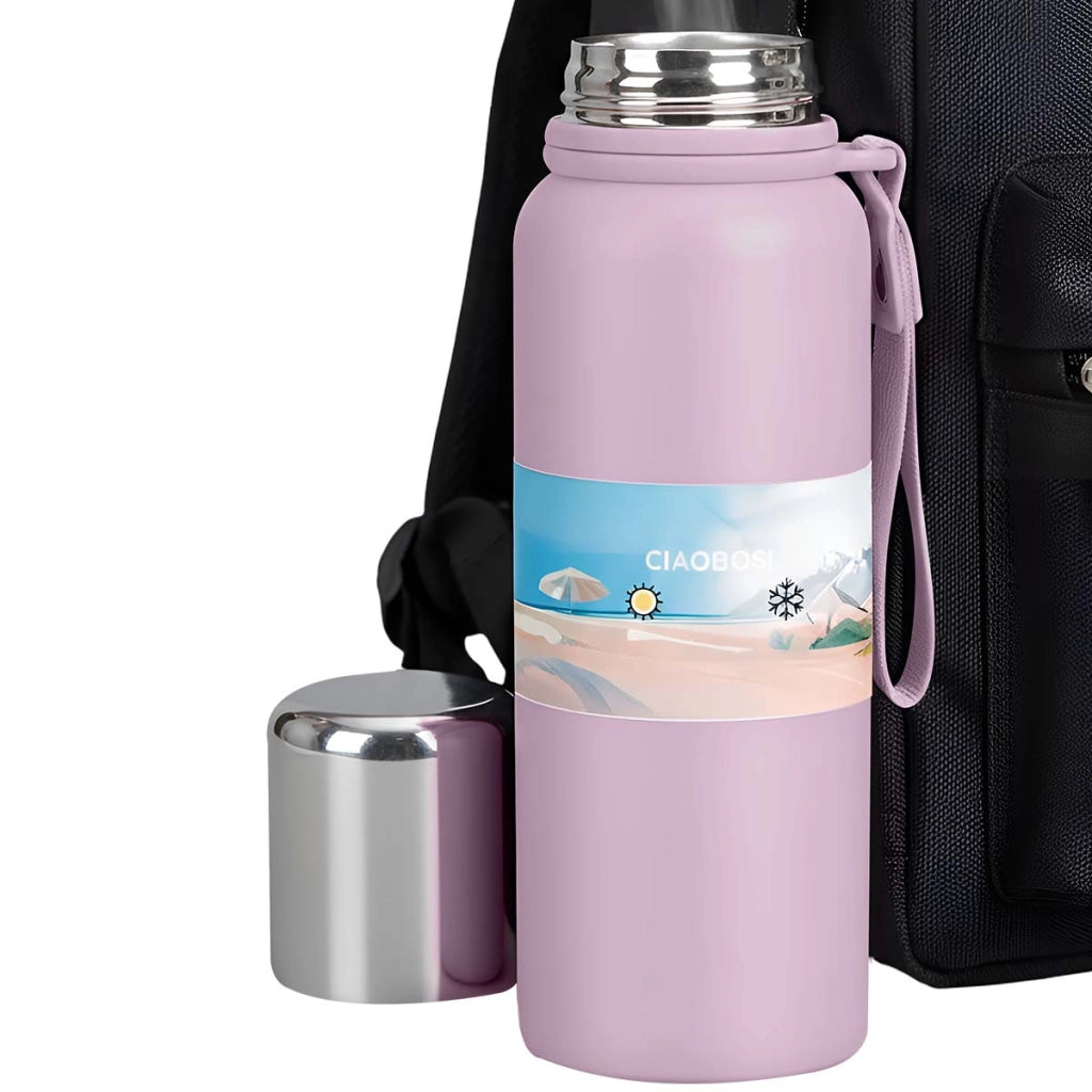 Bottiglia Isotermica 350ml in Acciaio Inossidabile Ermetica Rosa Avizar