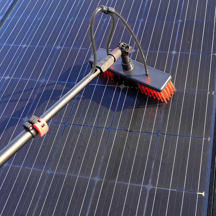 Spazzola telescopica per lavaggio 7 m con erogazione d'acqua Pulizia finestre e pannelli solari