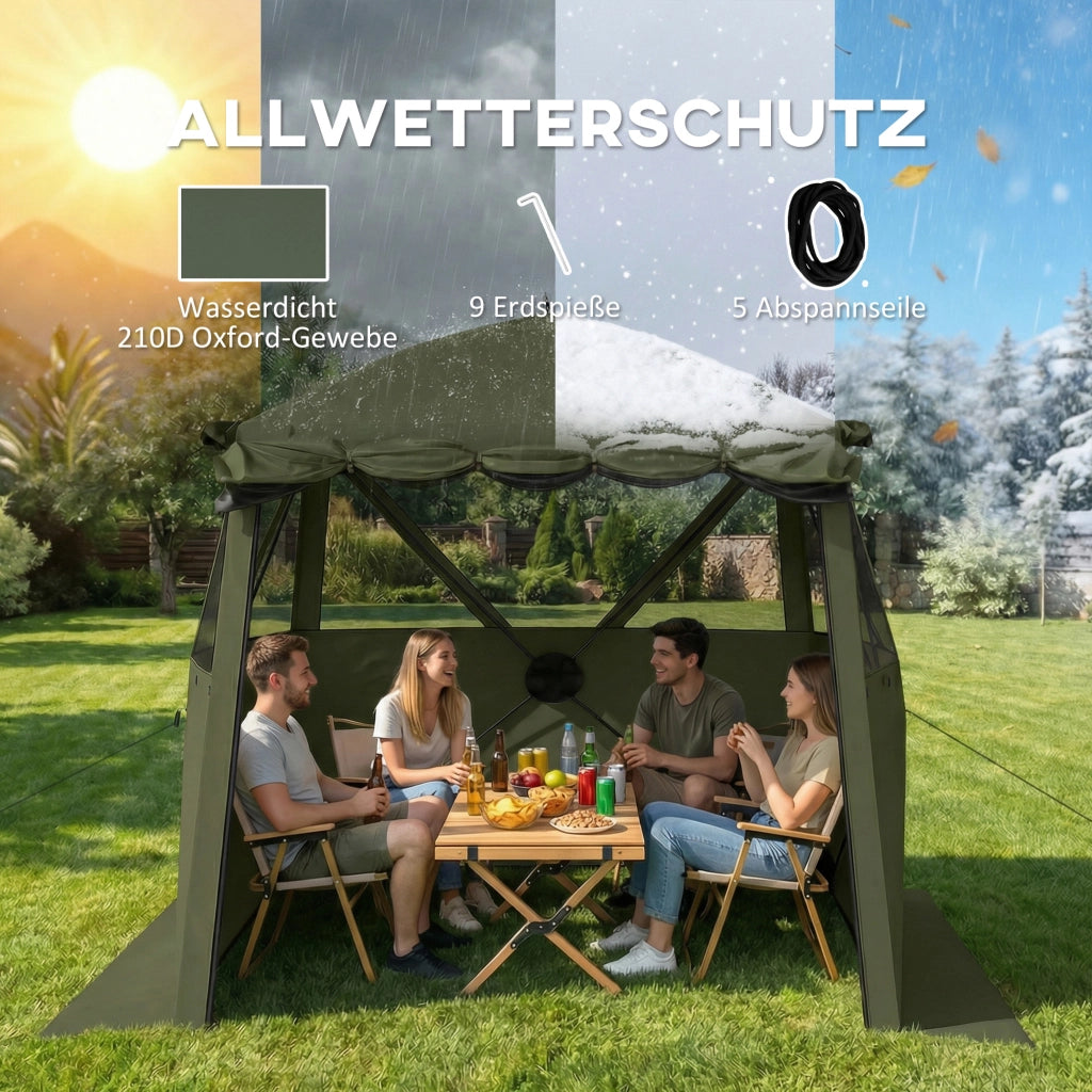 Gazebo 2x2m ¨C zephmum ¨C Impermeabile Resistente 4 Pannelli con Rete