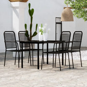 Set Mobili da Pranzo per Giardino 5 pz Nero cod mxl 35160