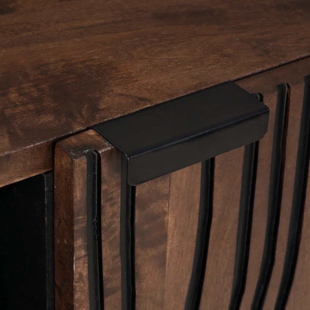 Mobile TV 80x31.5x46 cm Legno Massello Mango & Legno Ingegnerizzato