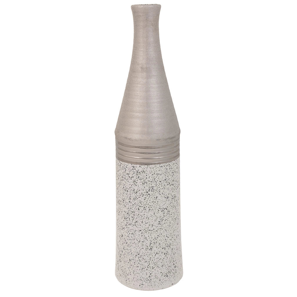 Vaso in ceramica argento 13,5x13,5x53h