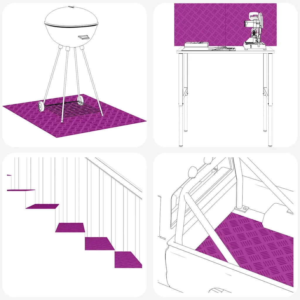Gradini per Scale 2 pz | Tappetini per scale autoadesivi Argento 100 x 30 cm Alluminio