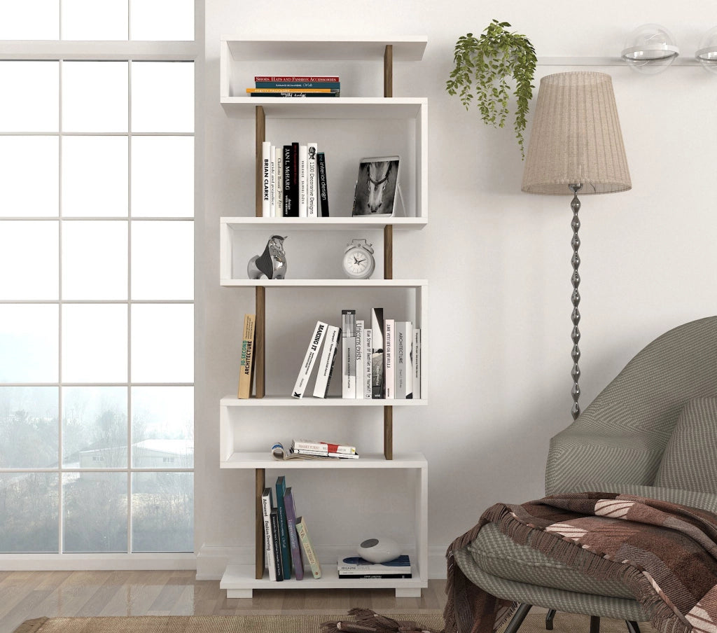 Libreria in legno "Blok" - 60 x 19 x 165 cm - Marrone