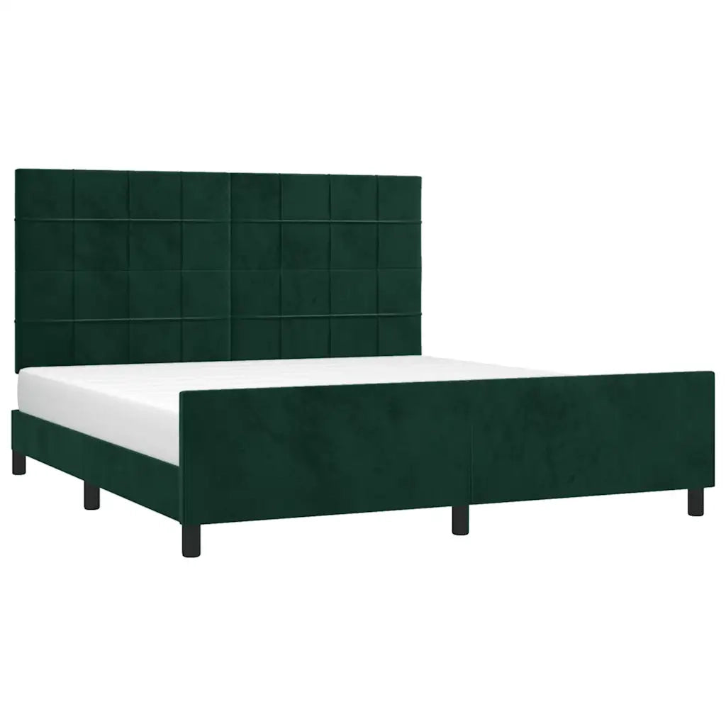 Giroletto con Testiera Verde Scuro 180x200 cm in Velluto 3125772