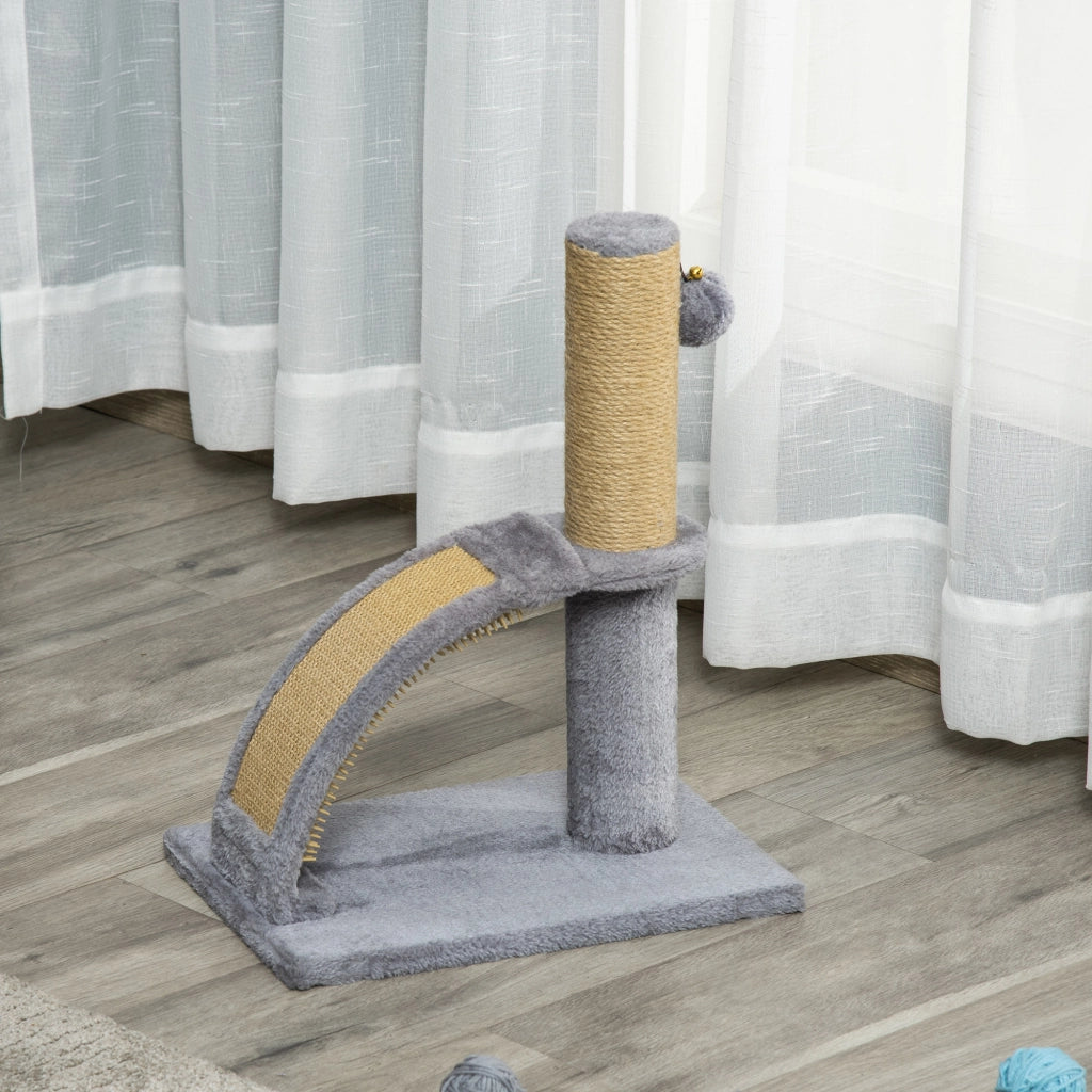 Tiragraffi per Gatti con Corda e Campanella ¨C zephmum ¨C Grigio 34x24x43 cm