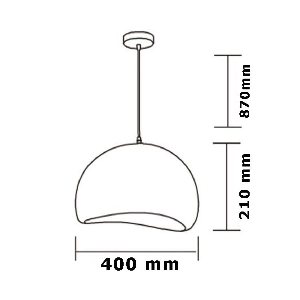 Trade Shop - Lampadario A Sospensione Soffitto Effetto Pietra Bianco ø40/50/60cm Attacco E27 Ip20 B16-b -    -40 Cm   -