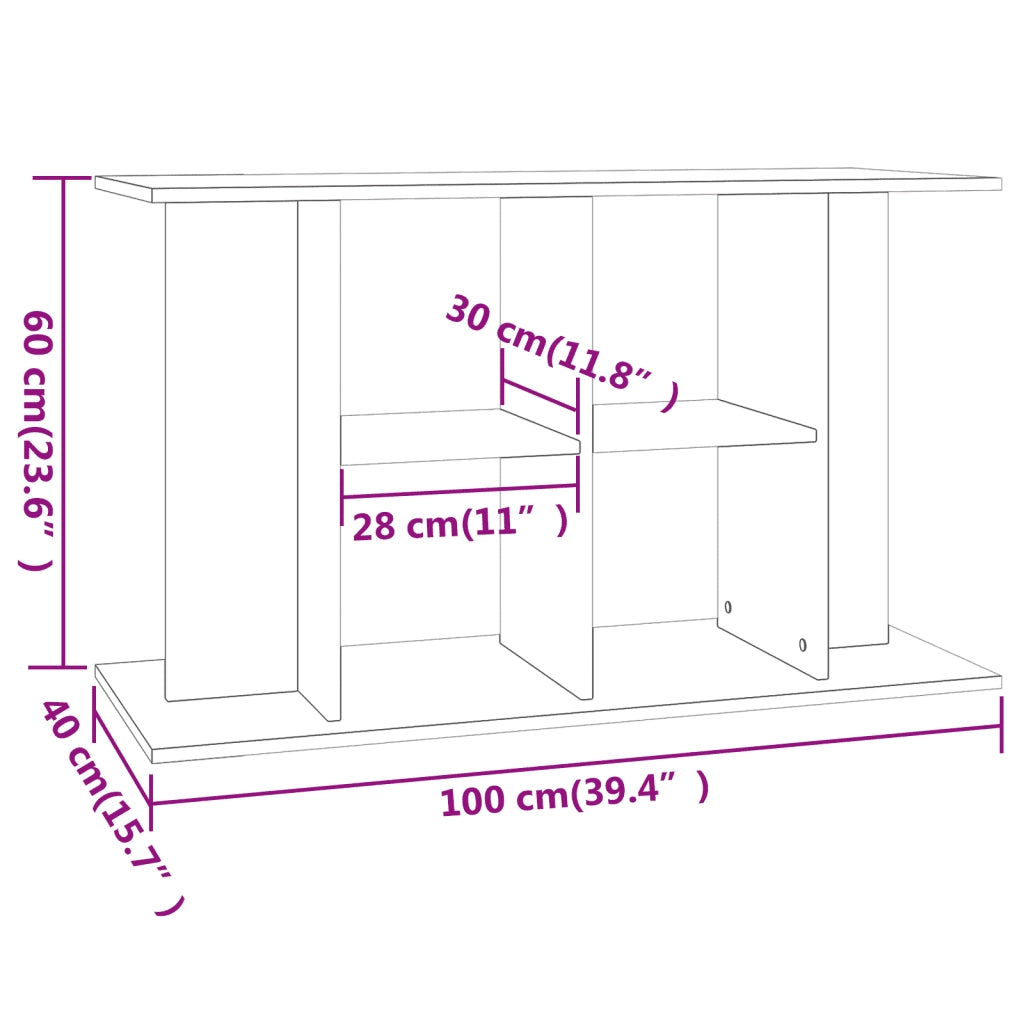 Supporto per acquario in rovere Sonoma 100x40x60 cm in legno ingegnerizzato CFW8570746