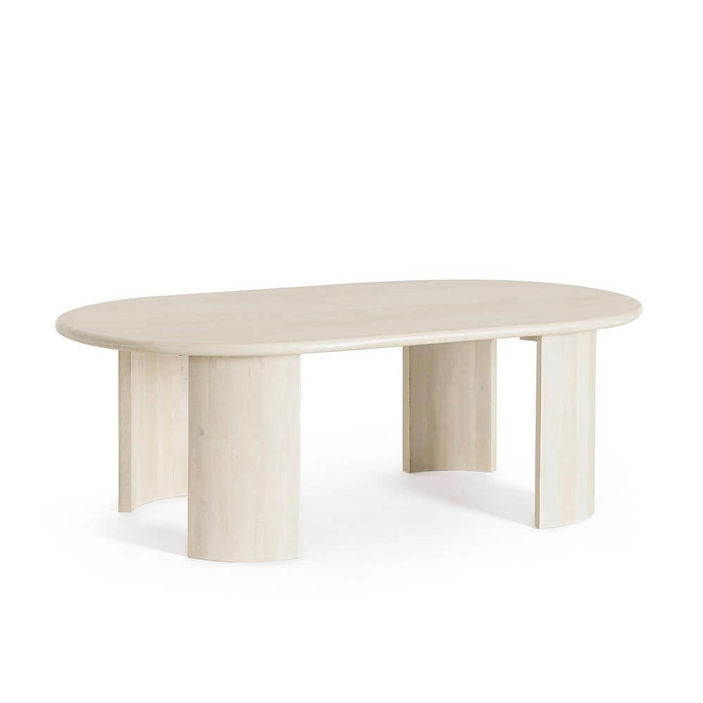 Tavolo da pranzo ovale in legno di mango naturale 210x100 - BRANCH