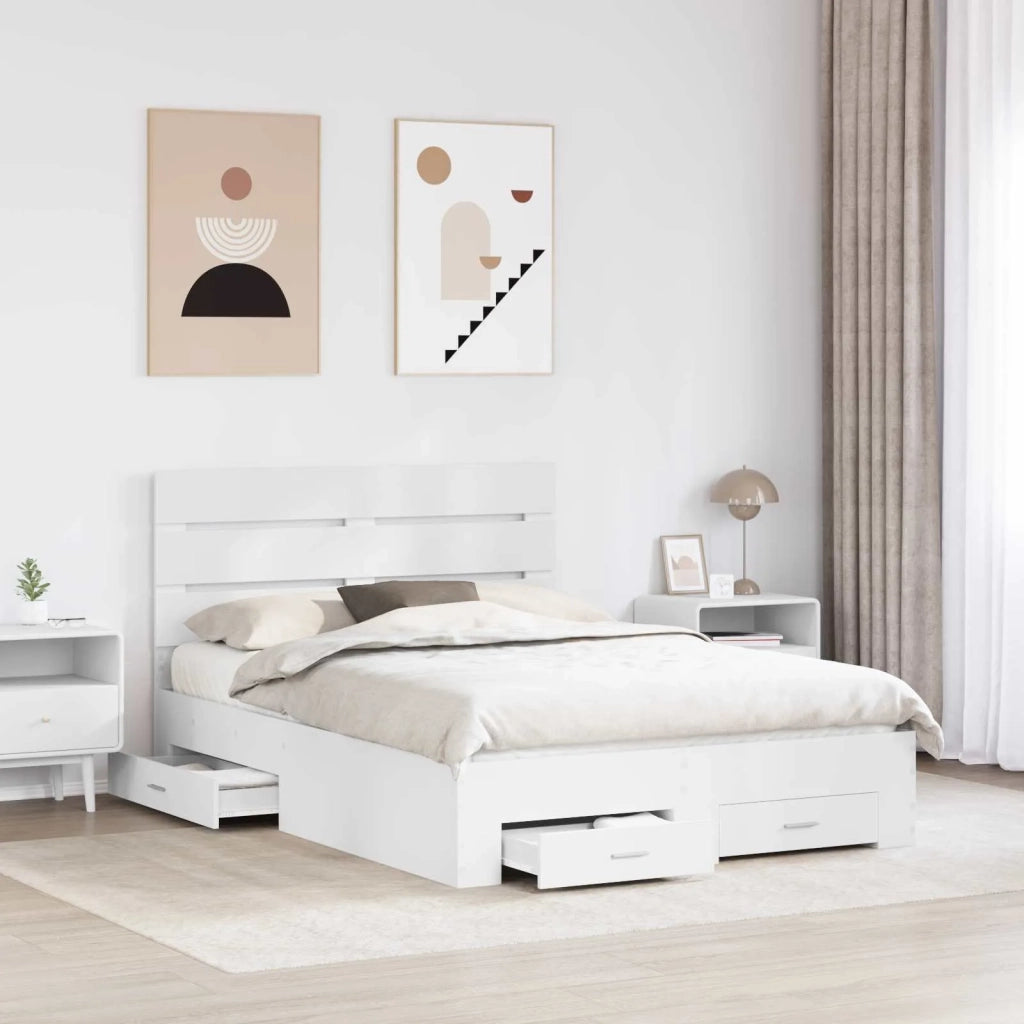 Struttura del letto Bianco 160 x 200 cm Legno multistrato 3411951