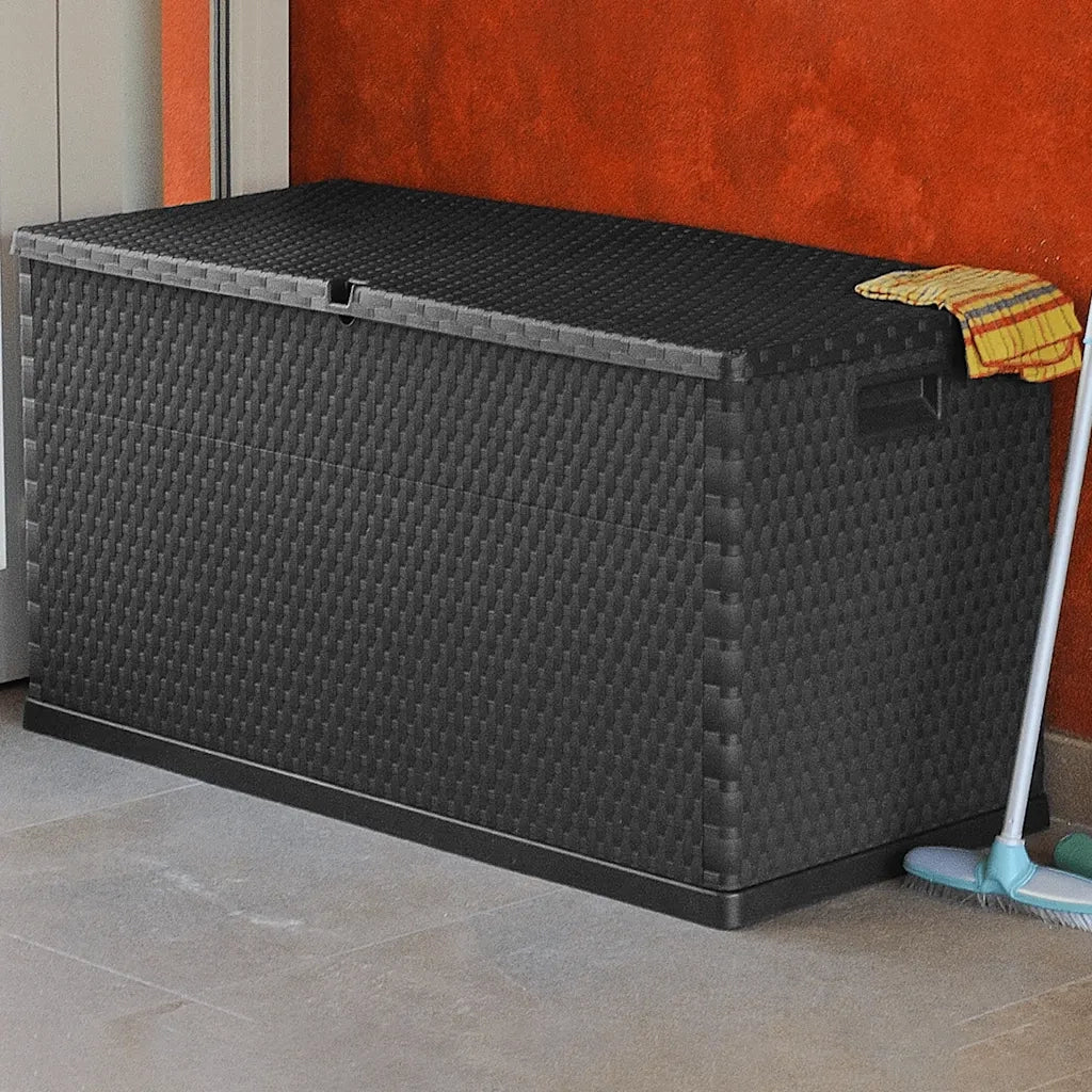 Baule da Giardino Antracite 120x56x63 cm in Rattan PP 43711