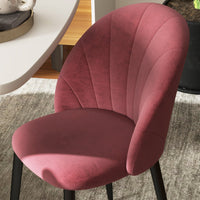 Set 2 Sedie da Pranzo in Velluto Imbottite 52x54x79 cm con Gambe in Metallo Rosso Antico