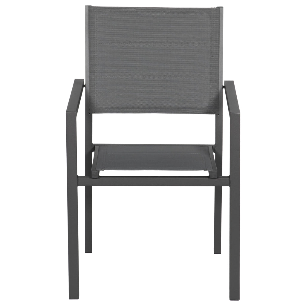Set di 6 sedie imbottite in alluminio antracite - textilene grigio