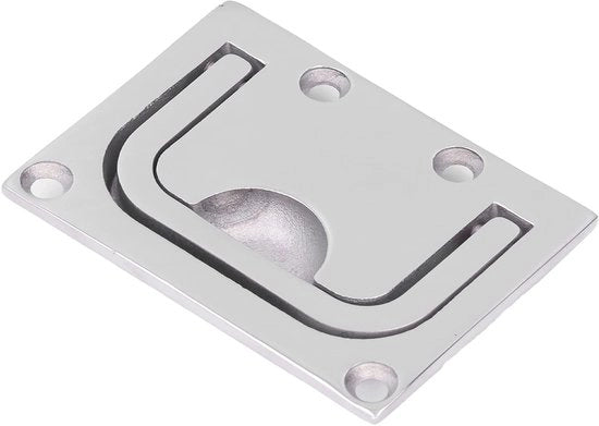 Anello per Porta 316 RVS - Cassetta Quadrata - Maniglia Marina - Maniglia a Sfondamento - Maniglia per Copertura - Dimensioni 76x56mm - Maniglia a Trazione