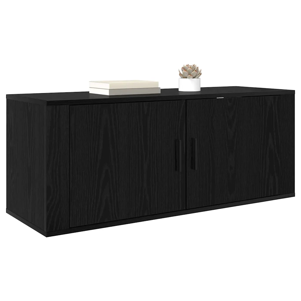 Mobile TV da parete Rovere Nero 100 x 34,5 x 40 cm 881155