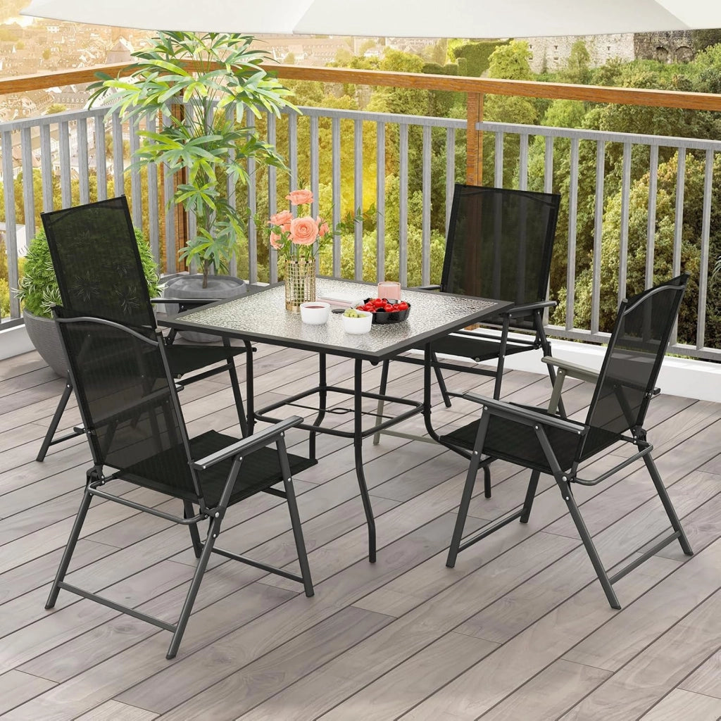 Sedie da giardino, pieghevoli portatili con braccioli, sedie da balcone con schienale ergonomico, sedie da campeggio fino a 150 kg, per esterni, resistenti alle intemperie, per giardino