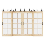 Kit di Binari per Porte Scorrevoli 366 cm Acciaio Nero 3295749