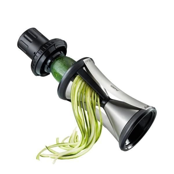 GEFU GF24-13700 SPIRELLI XL Temperaverdure con 2 Lame in Acciaio Inox 4,5 mm e 8 mm Lavabile in Lavastoviglie colore Nero