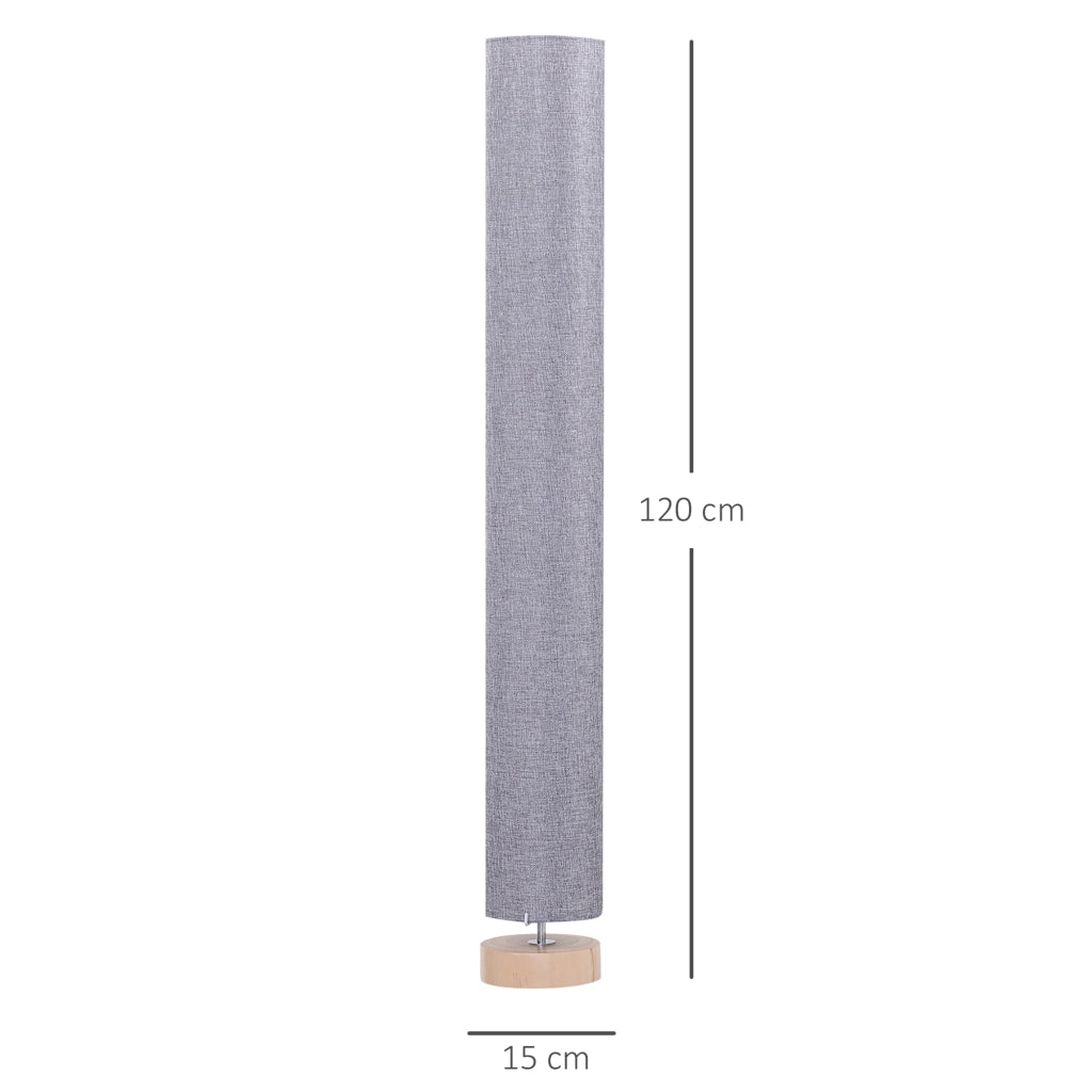 Lampada da terra per soggiorno ¨C zephmum ¨C grigio, metallo, lino, ?15x120 cm