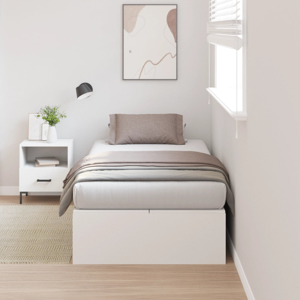 Struttura Letto con Contenitore  Bianca 100x200 cm