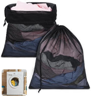 Pacco di due telai per asciugatrice, 50x60cm, con chiusura a tiraggio, sacchetto per bucato fine tessuto, riutilizzabile, per uso universitario