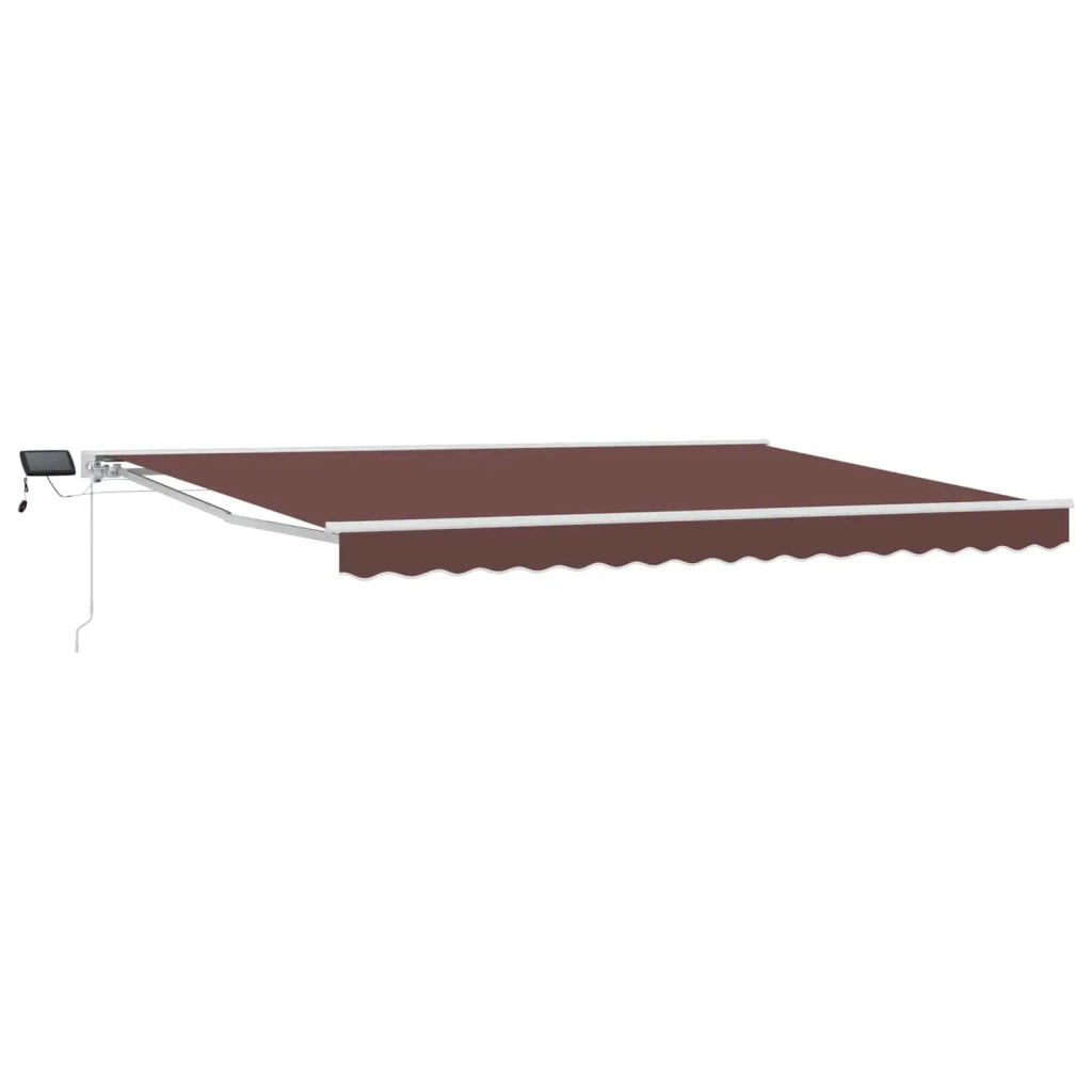 Cornice per Tenda Manuale con LED Marrone e bianco 4,5 × 3 m 3420654
