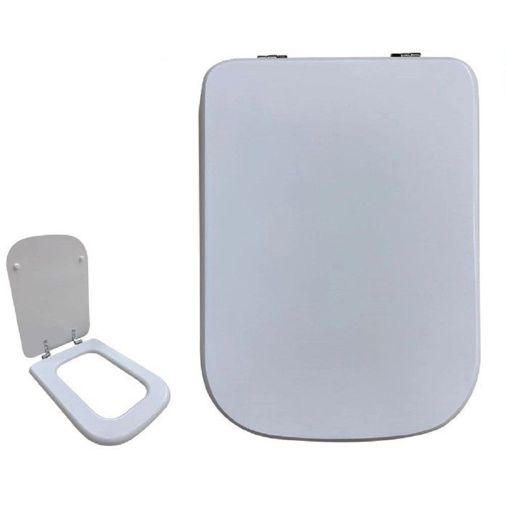 Trade Shop - Copriwater Copri Water Sedile Wc Bagno Rettangolare Cerniere Acciaio Bianc 52735 -