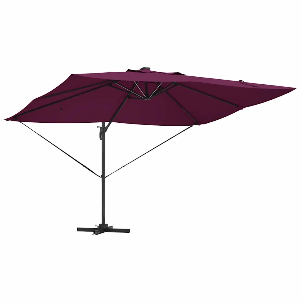 Ombrellone con blocco Rosso Bordeaux-Ombrello da giardino 352 x 251 x 265 cm