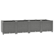 Fioriera rialzata per piante fiori terrazza giardino colore chiaro 160 x 40 x 38 cm polipropilene grigio 02_0039254
