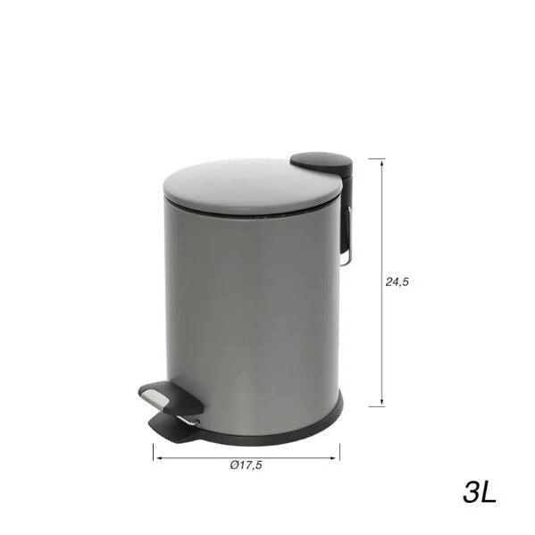 PATTUMIERA COVER 3L D.18XH25CM ACCIAIO GRIGIO