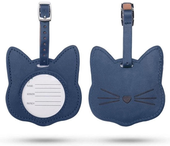 Etichetta di bagaglio di alta qualità - Etichette di bagaglio per valigie - Supporti per valigie - Etichette di viaggio - Blu scuro - 2 pezzi - Chiave di accesso per bagaglio
