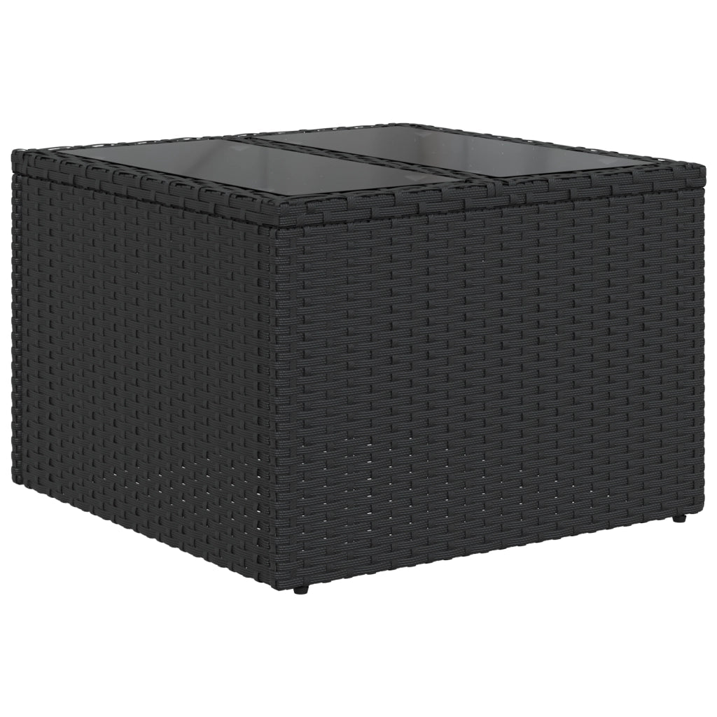Set da pranzo da giardino a 5 pezzi con cuscini in rattan nero