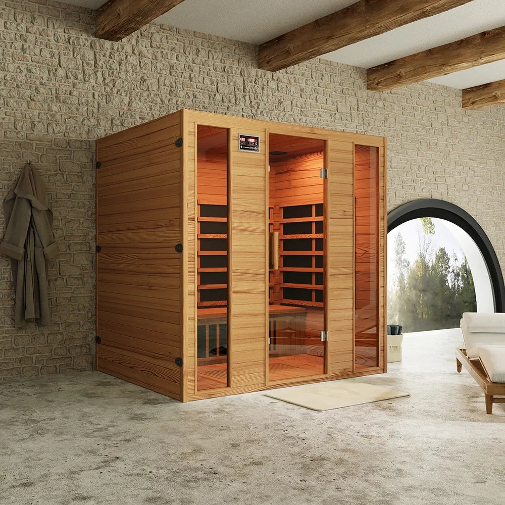 Sauna ad infrarossi 148x188 cm H188 in legno Hemlock con radio integrata | Oulu