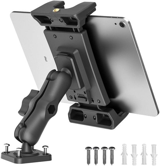 Sostegno per tablet 360° girevole - Sostegno per tablet auto - Sostegno per tablet per parete - Sostegno per tablet per camion - Sostegno per tablet per ufficio - Compatibile con tutti i modelli da 4,7"-13