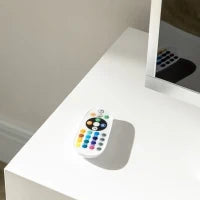 Mobile Porta TV da 55" con Luci LED a 12 Colori e Telecomando, Legno e Vetro 120x40x50cm, Bianco