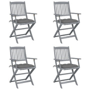 Sedie da Giardino Pieghevoli 4pz con Cuscini in Massello Acacia cod mxl 9952