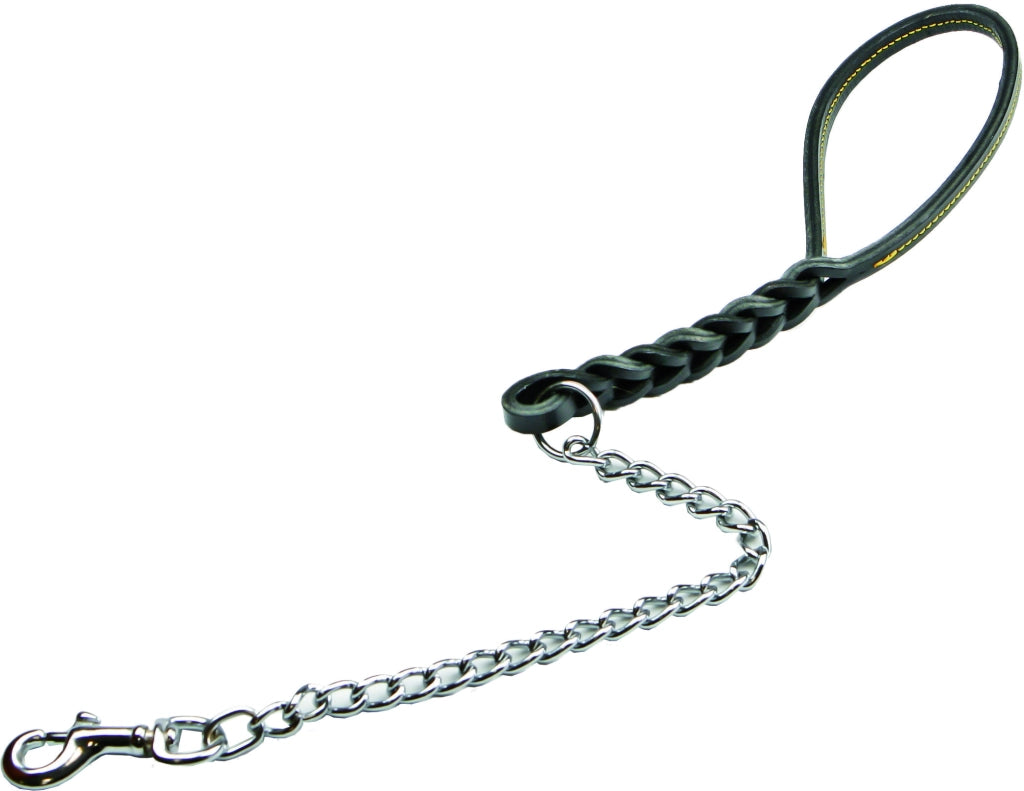 GUINZAGLIO PER CANI DOPPIA TRECCIA CON CATENA 600 mm