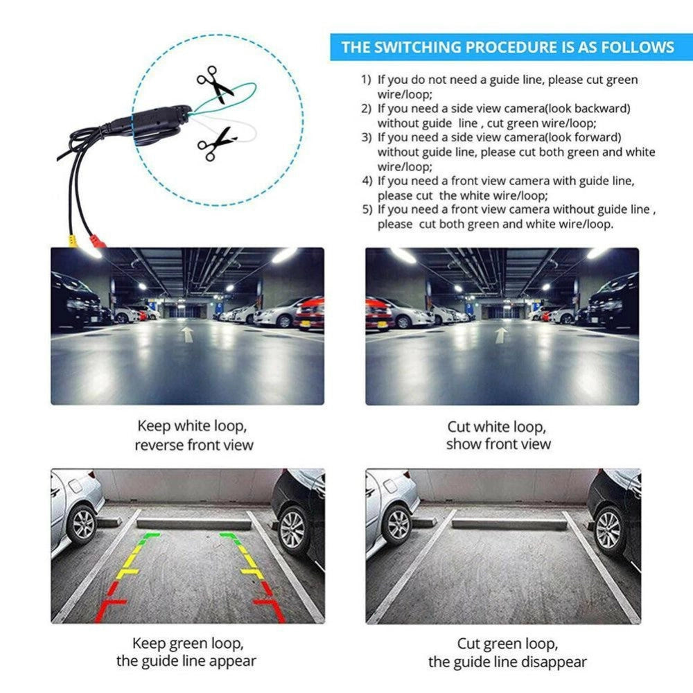 Trade Shop - Telecamera Per Retromarcia Auto 600cm 1080p Hd Visione Notturna Infrarossi Q-dc3 -