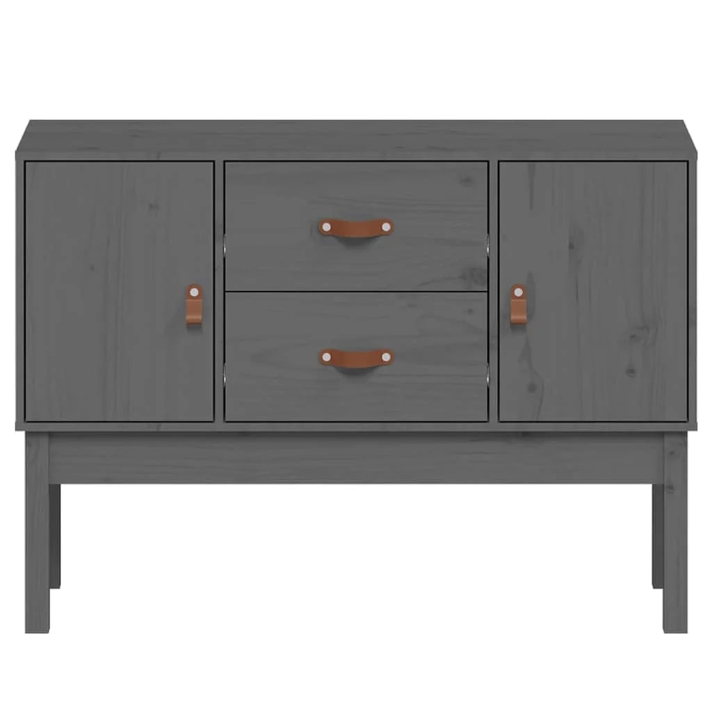 Buffet credenza cassettiera armadio mobile contenitore organizer per cucina soggiorno salotto 110 x 40 x 78 cm legno massello di pino grigio 02_0031776