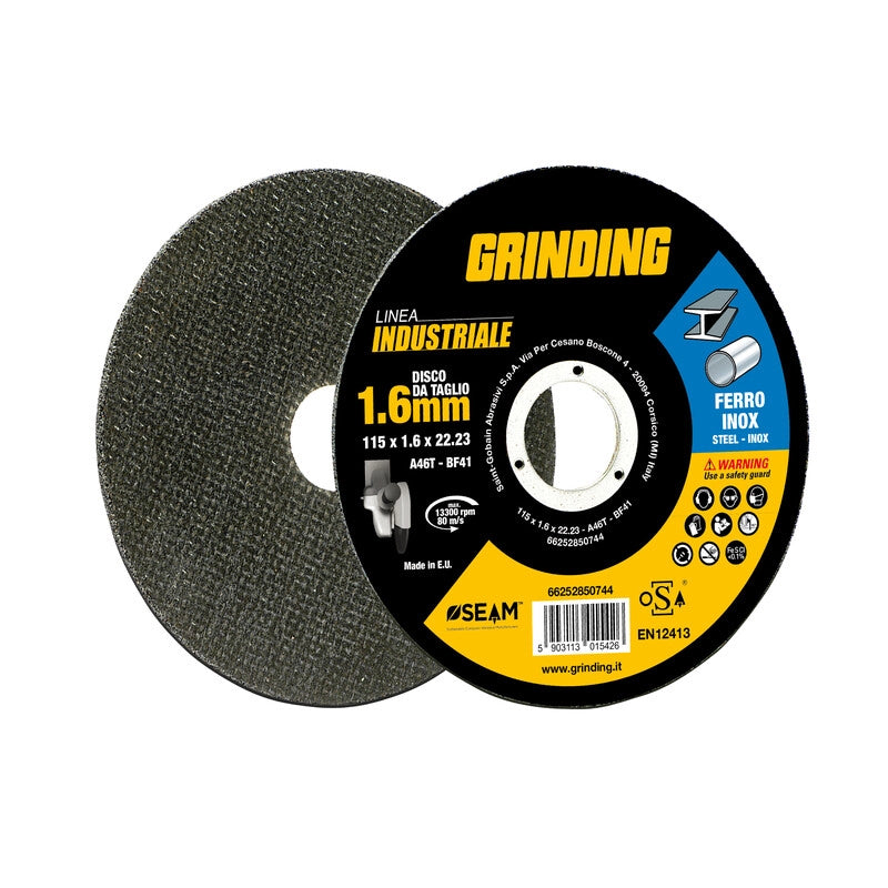 GRINDING INDUSTRIALE DISCO FERRO PIANO 115X1,6- 10,0 pz