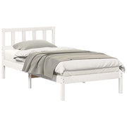 Letto singolo | Letto per adulti | Struttura del letto Bianco 90 x 200 cm Pino massello