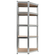 Scaffale Angolare 5 Ripiani Argento Acciaio e Legno Multistrato CFW7473576