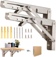 Console Opvougbile Spaziale con Braccioli in Acciaio Inox, 200 mm, Set da 2, Massimo 60 kg